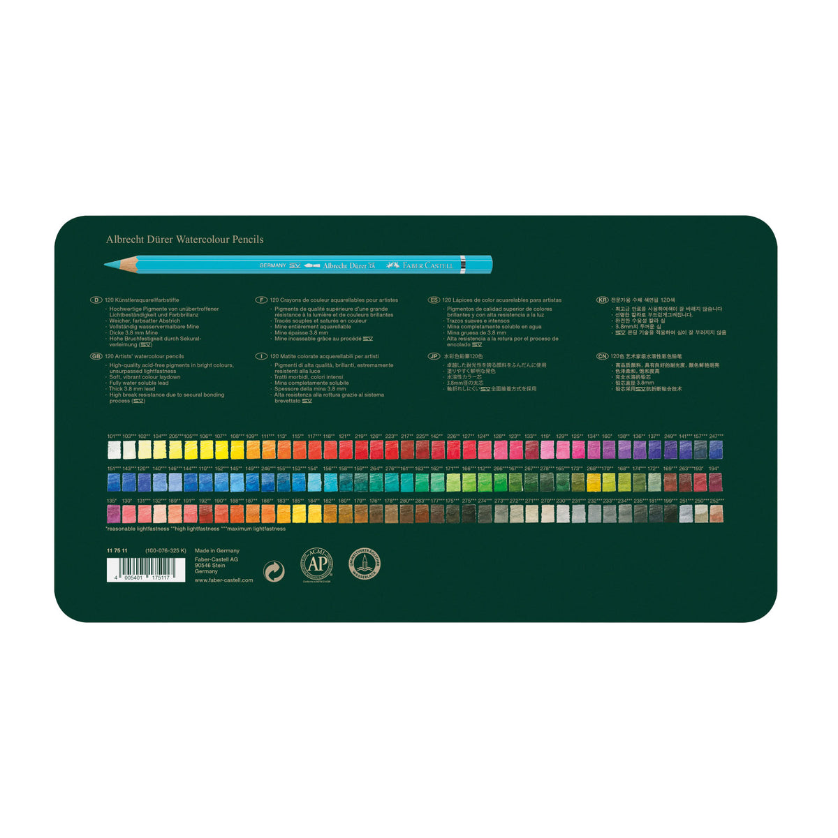 Albrecht Dürer Artists' Watercolour Pencils Tin of 120 in Metal Case 117511 by Faber-Castell