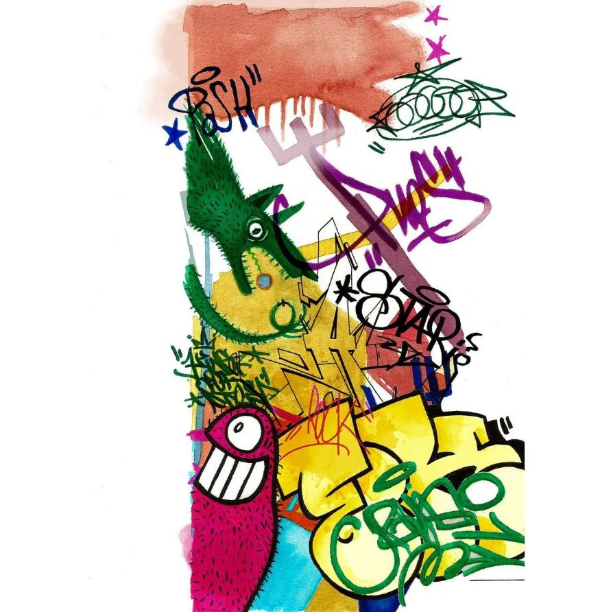 Goldfaber Aqua Dual Marker Set of 6 Graffiti by Faber-Castell drawing sample swatch
