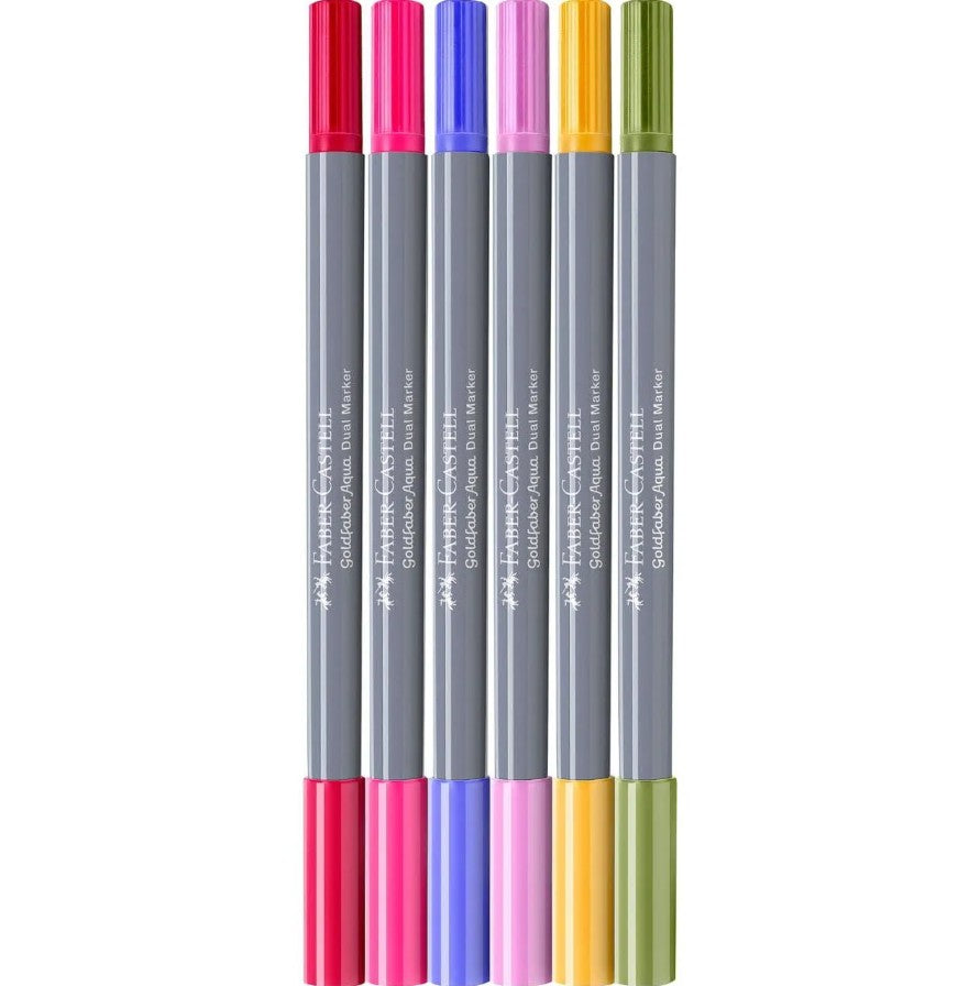Goldfaber Aqua Dual Marker Set of 6 Flowers by Faber-Castell