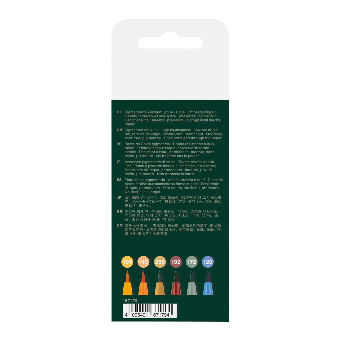 Pitt Artist Pen Harvest Wallet of 6