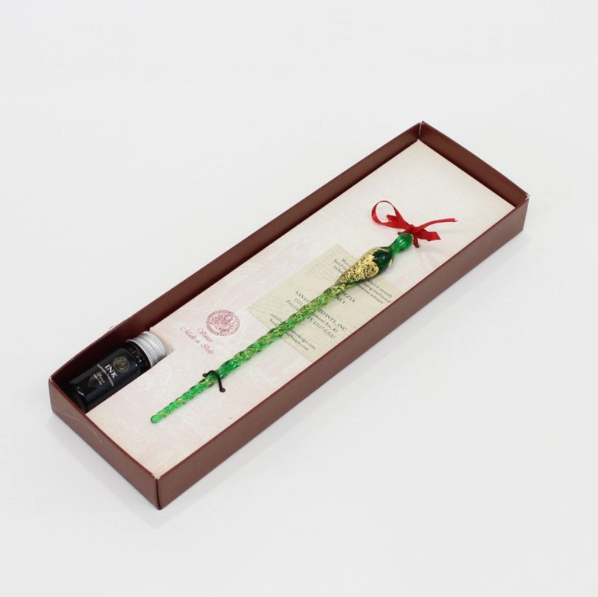 Murano Glass Pen Set - Gold Leaf, Handmade in Venice