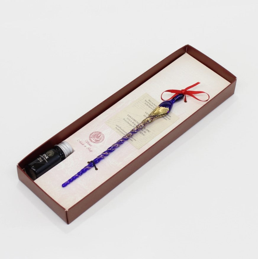 Murano Glass Pen Set - Gold Leaf, Handmade in Venice