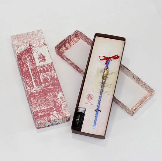 Murano Glass Pen Set - Gold Leaf, Handmade in Venice