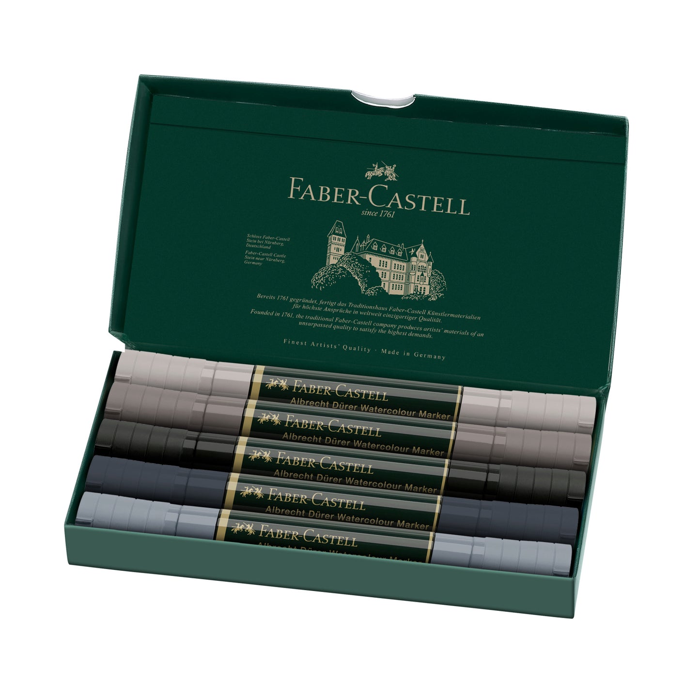 Watercolor Marker Set of 5 Grey Tones