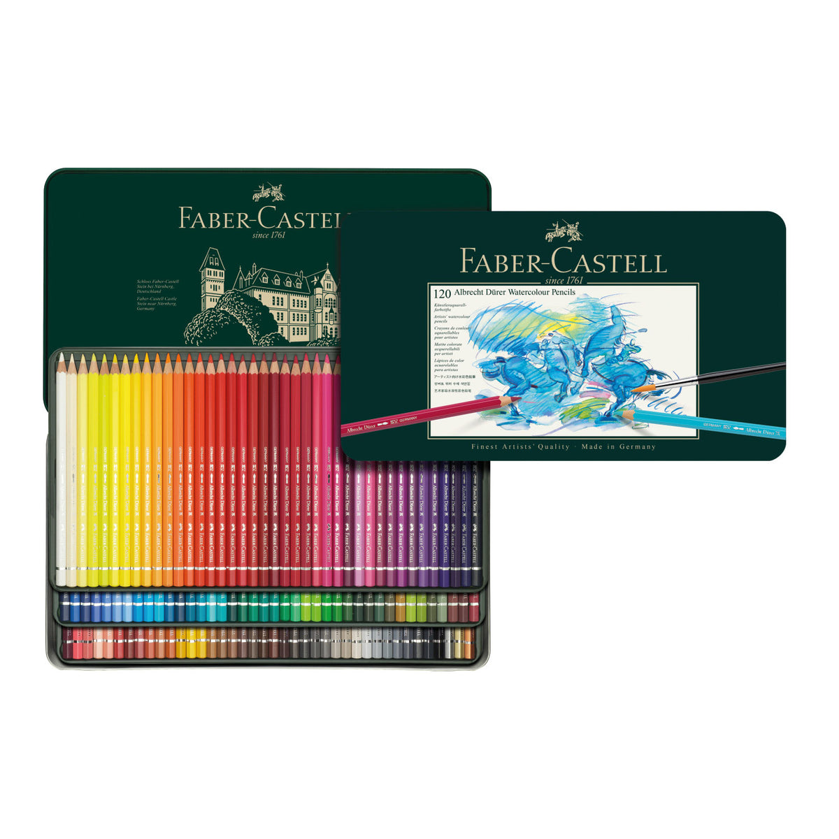 Albrecht Dürer Artists' Watercolour Pencils Tin of 120 in Metal Case 117511 by Faber-Castell