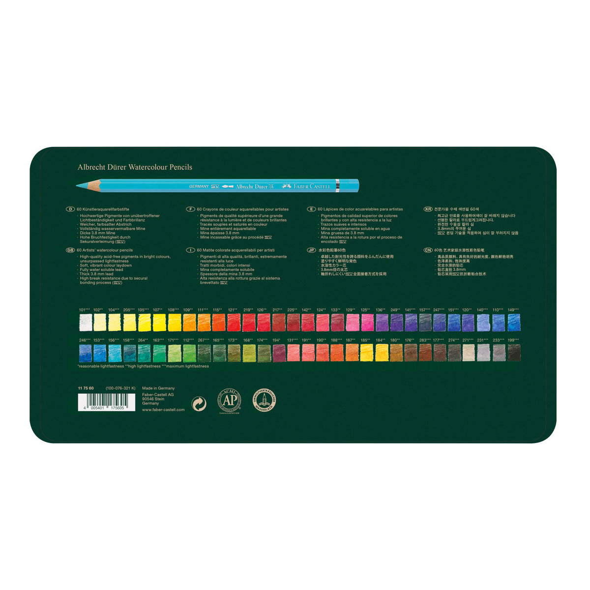 Albrecht Dürer Artists' Watercolour Pencils Tin of 60 117560 by Faber-Castell