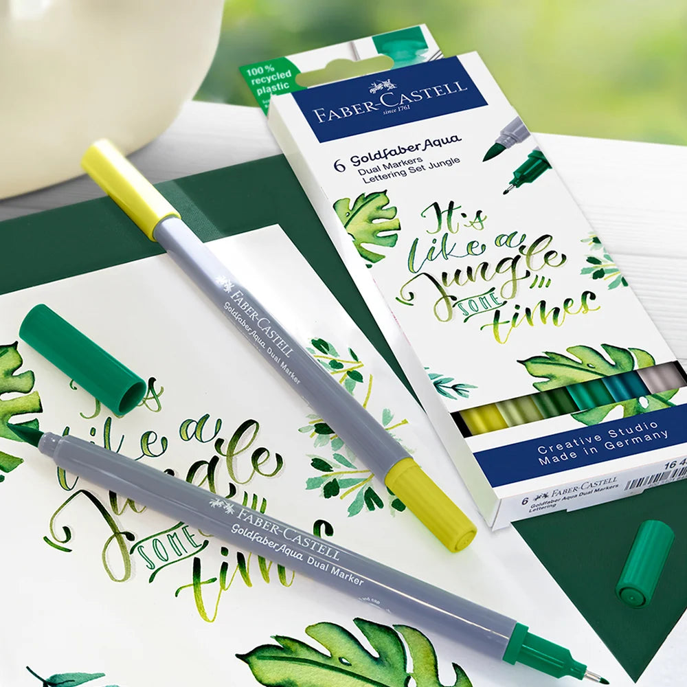 Goldfaber Aqua Dual Marker case of 6, jungle 164517 sample drawing