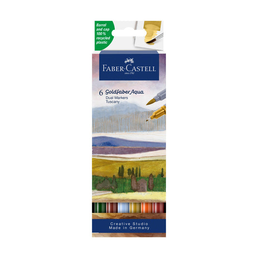Dual Marker Set of 6 Tuscany Goldfaber Aqua