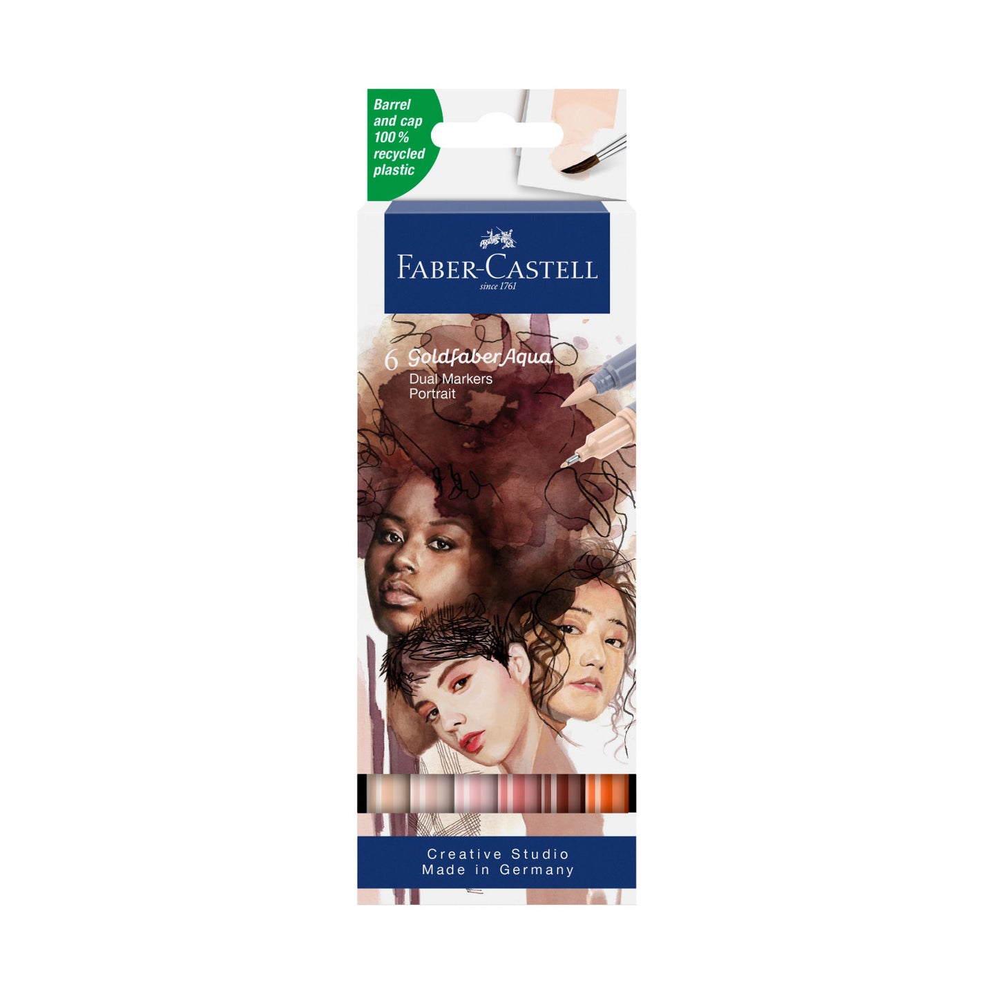Dual Marker Set of 6 Portrait Goldfaber Aqua