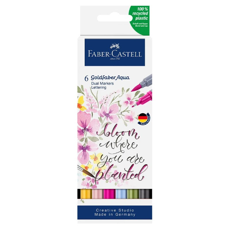 Goldfaber Aqua Dual Marker Set of 6 Lettering by Faber-Castell