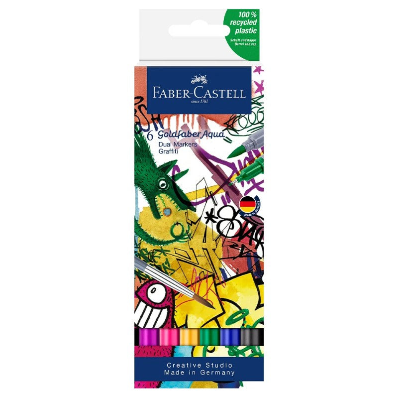 Goldfaber Aqua Dual Marker Set of 6 Graffiti by Faber-Castell