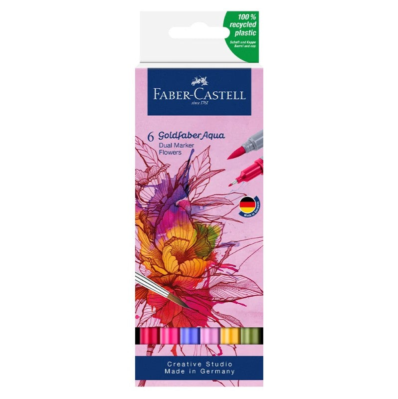 Goldfaber Aqua Dual Marker Set of 6 Flowers by Faber-Castell