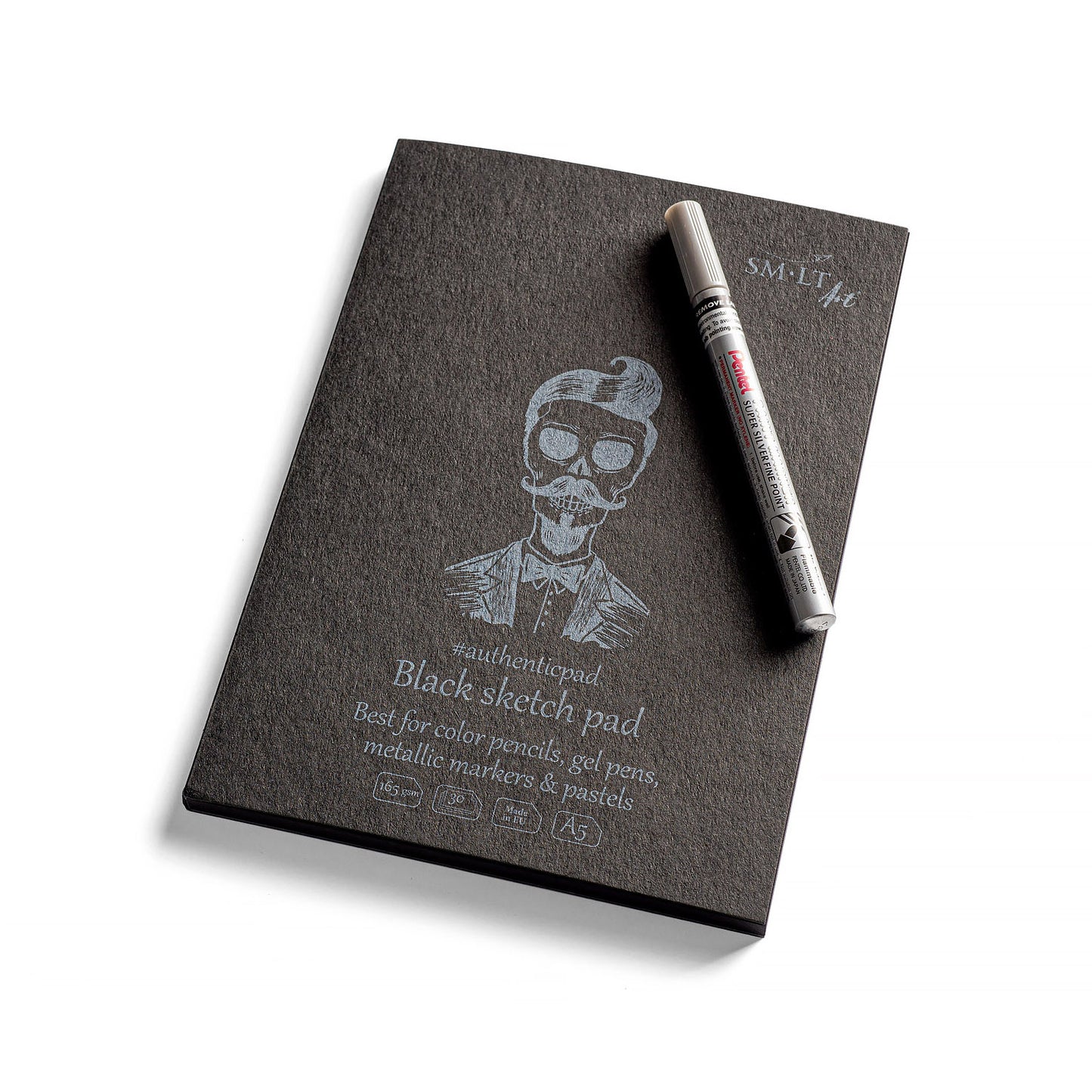 Black Sketch Pad Size A5 5-4/5" x 8 1/3" (148 x 210 mm)