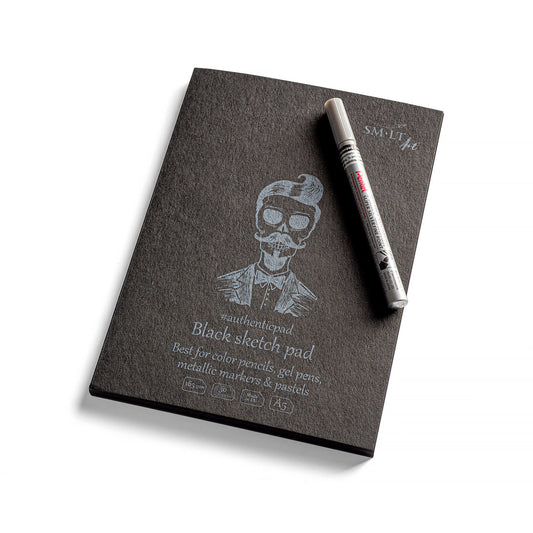 Black Sketch Pad Size A5 5-4/5" x 8 1/3" (148 x 210 mm)