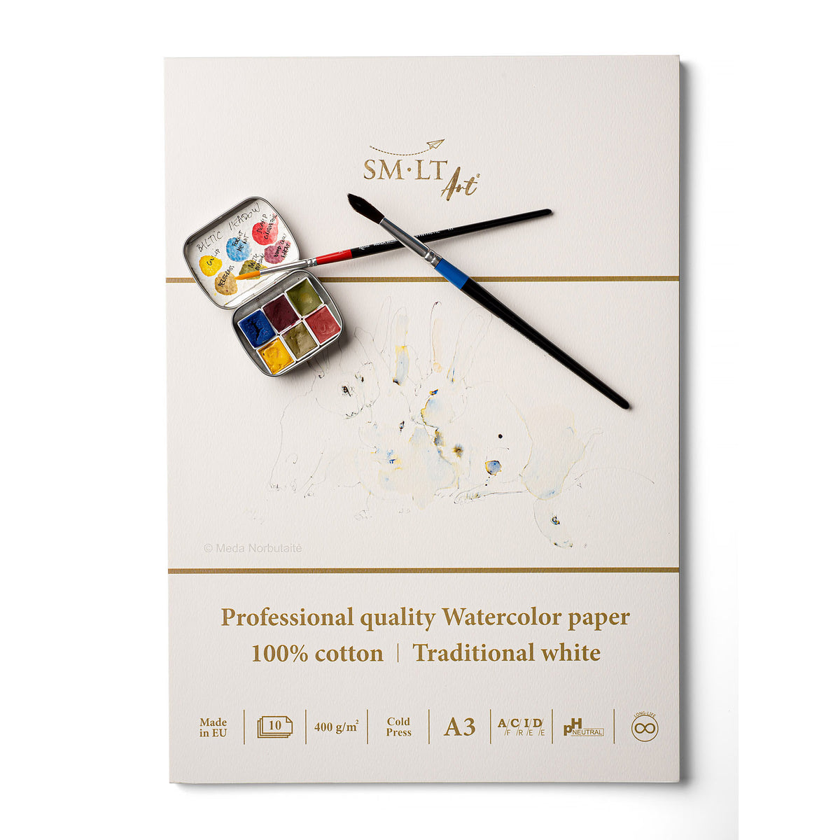 Watercolor Pads 400 gsm 100% Cotton Cold Press by SMLT Art A3