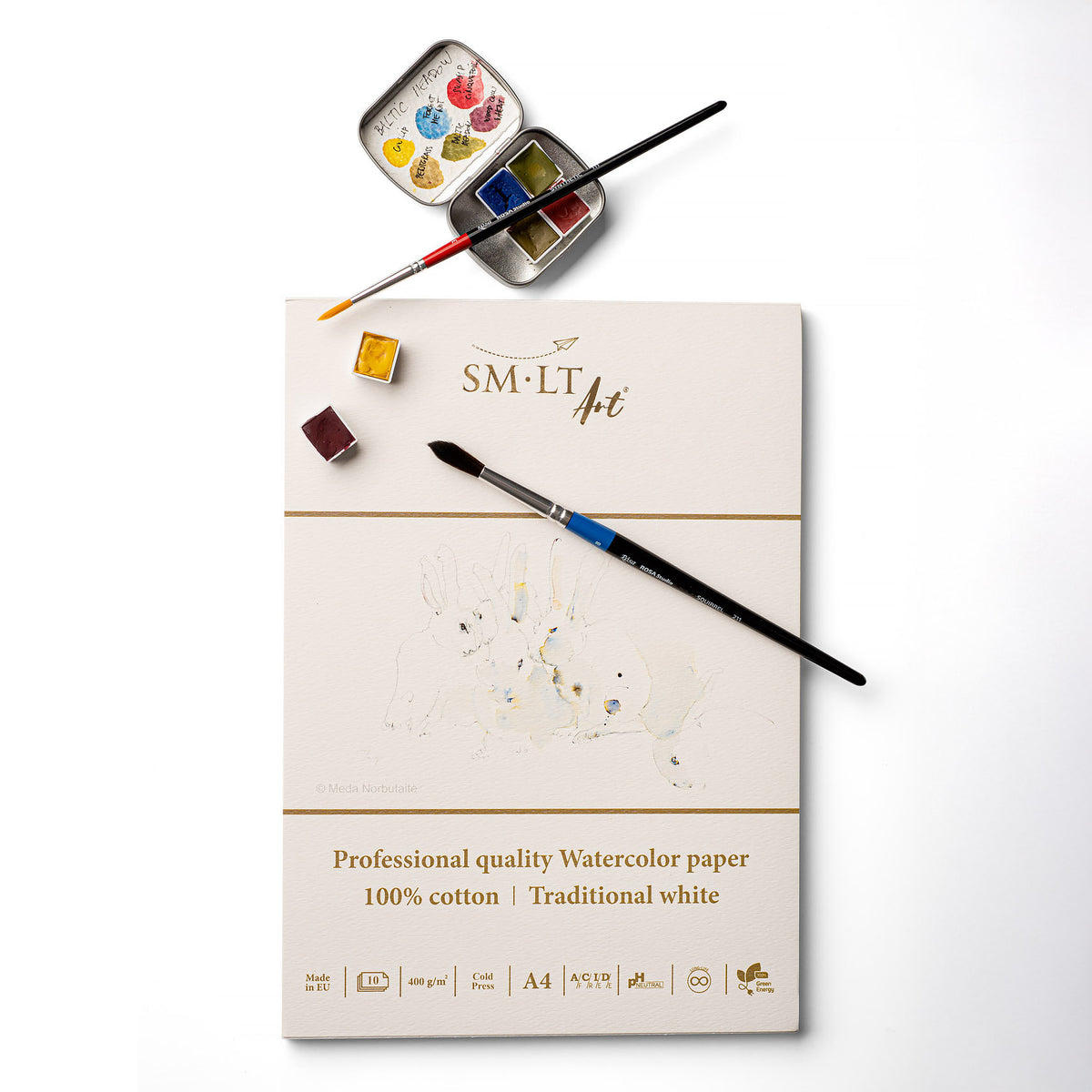 Watercolor Pads 400 gsm 100% Cotton Cold Press by SMLT Art A4