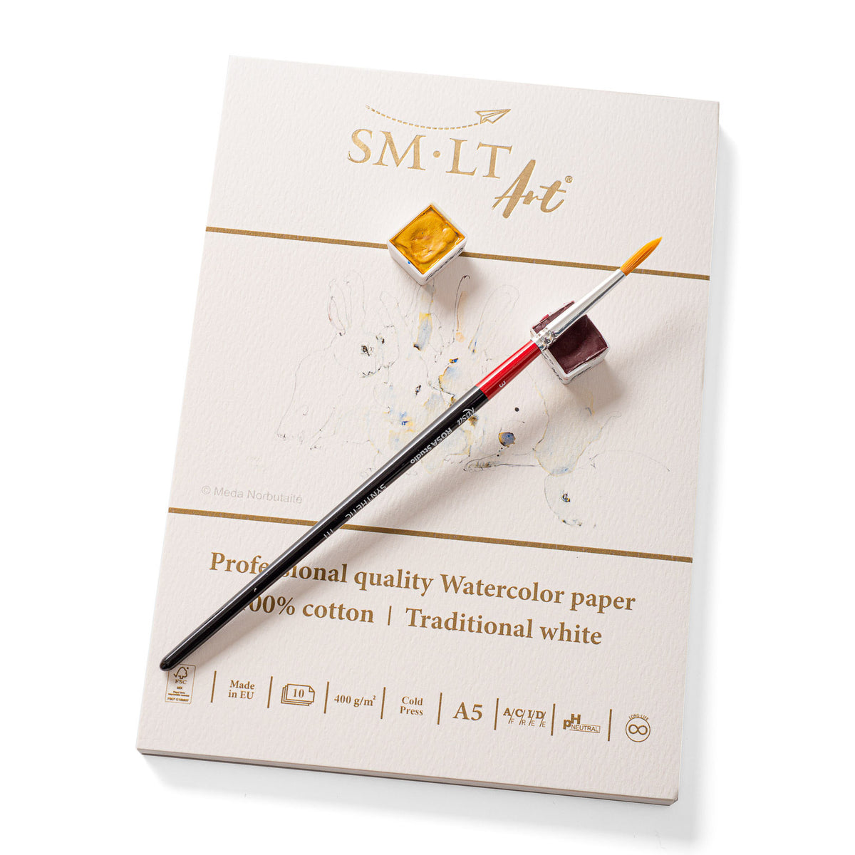 Watercolor Pads 400 gsm 100% Cotton Cold Press by SMLT Art A5
