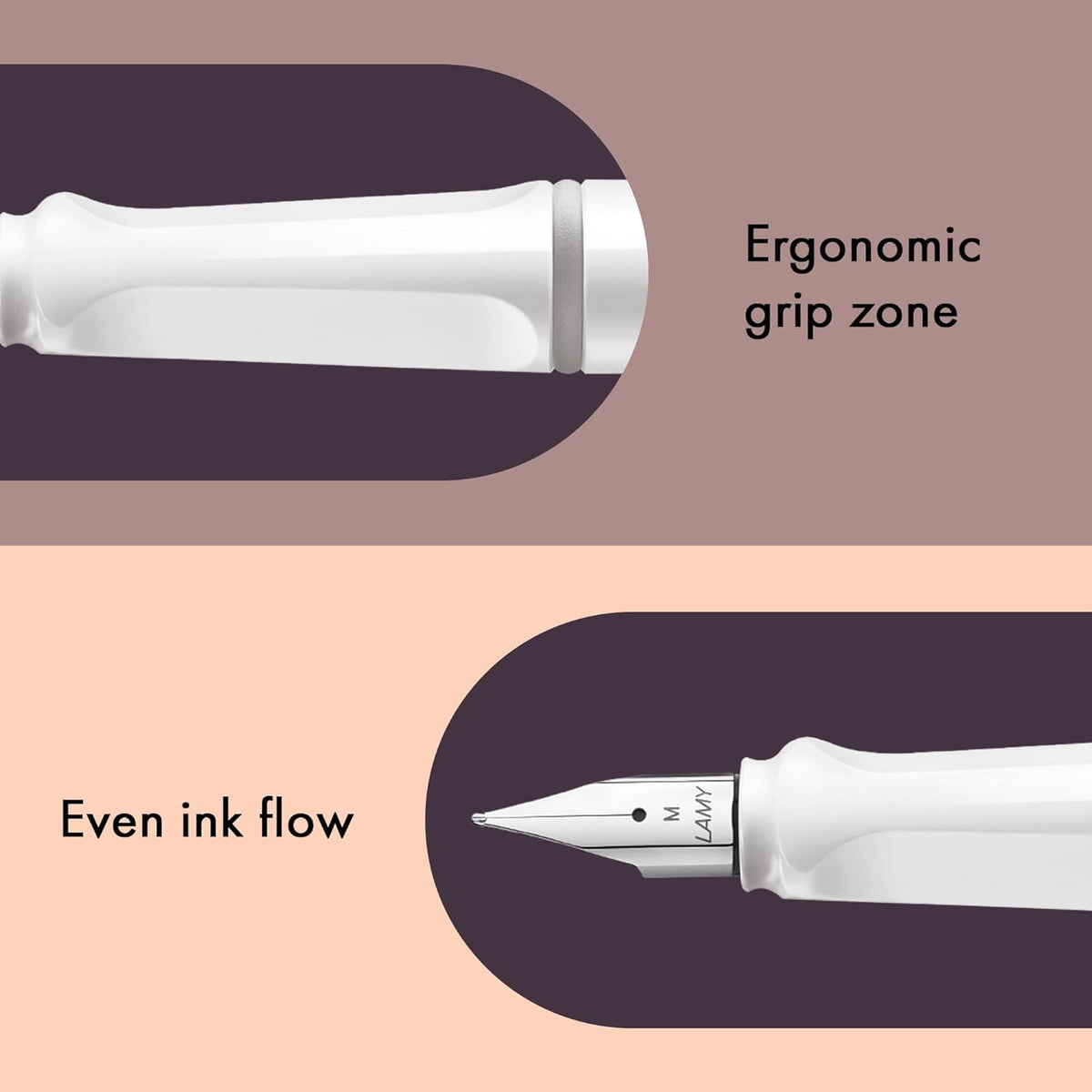 Lamy Safari White Fountain Pen Nib and Grip