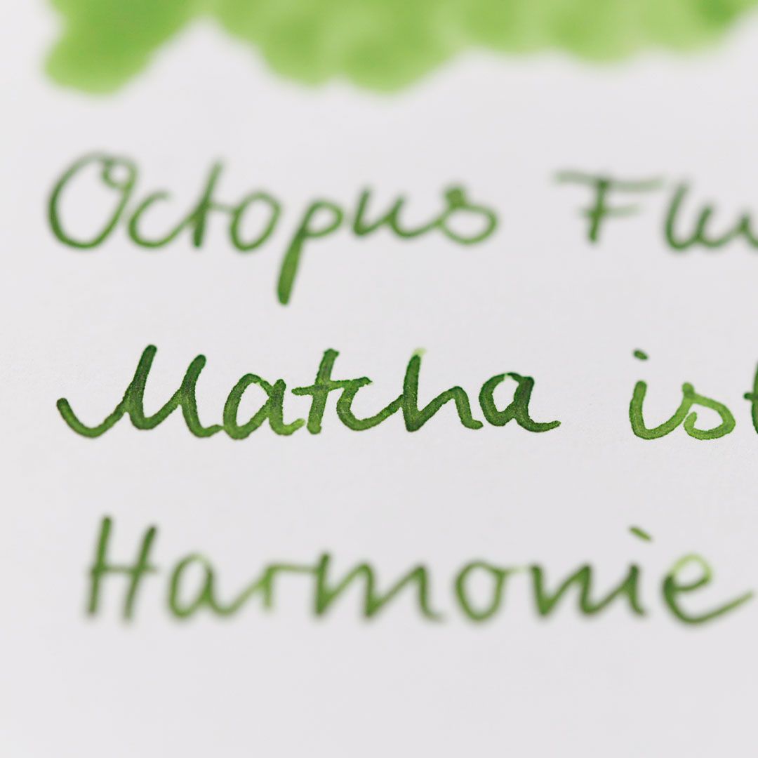 Octopus ink matcha green writing sample